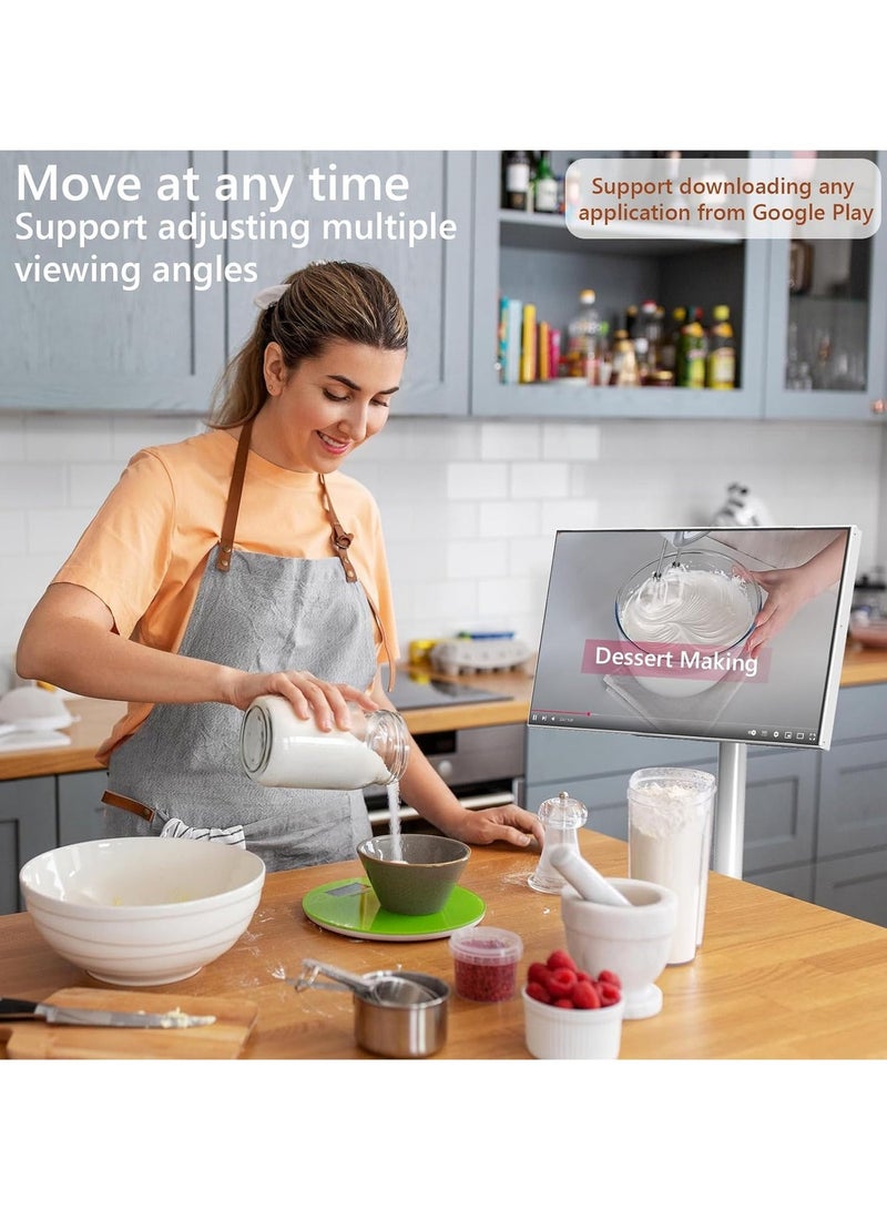 FlashHawk 21.5 Inch Portable TV Tounch Screen Monitor with Adjustable Floor Stand And Smart Android OS | 4G RAM+64G Storage, Built-in Battery, Full Swivel Rotation - Image 2